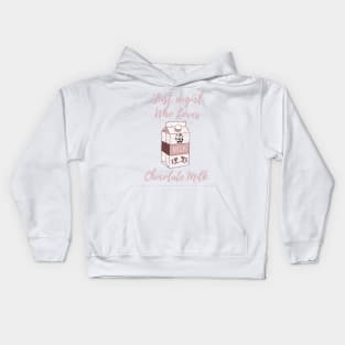 Just a girl who loves chocolate milk Kids Hoodie